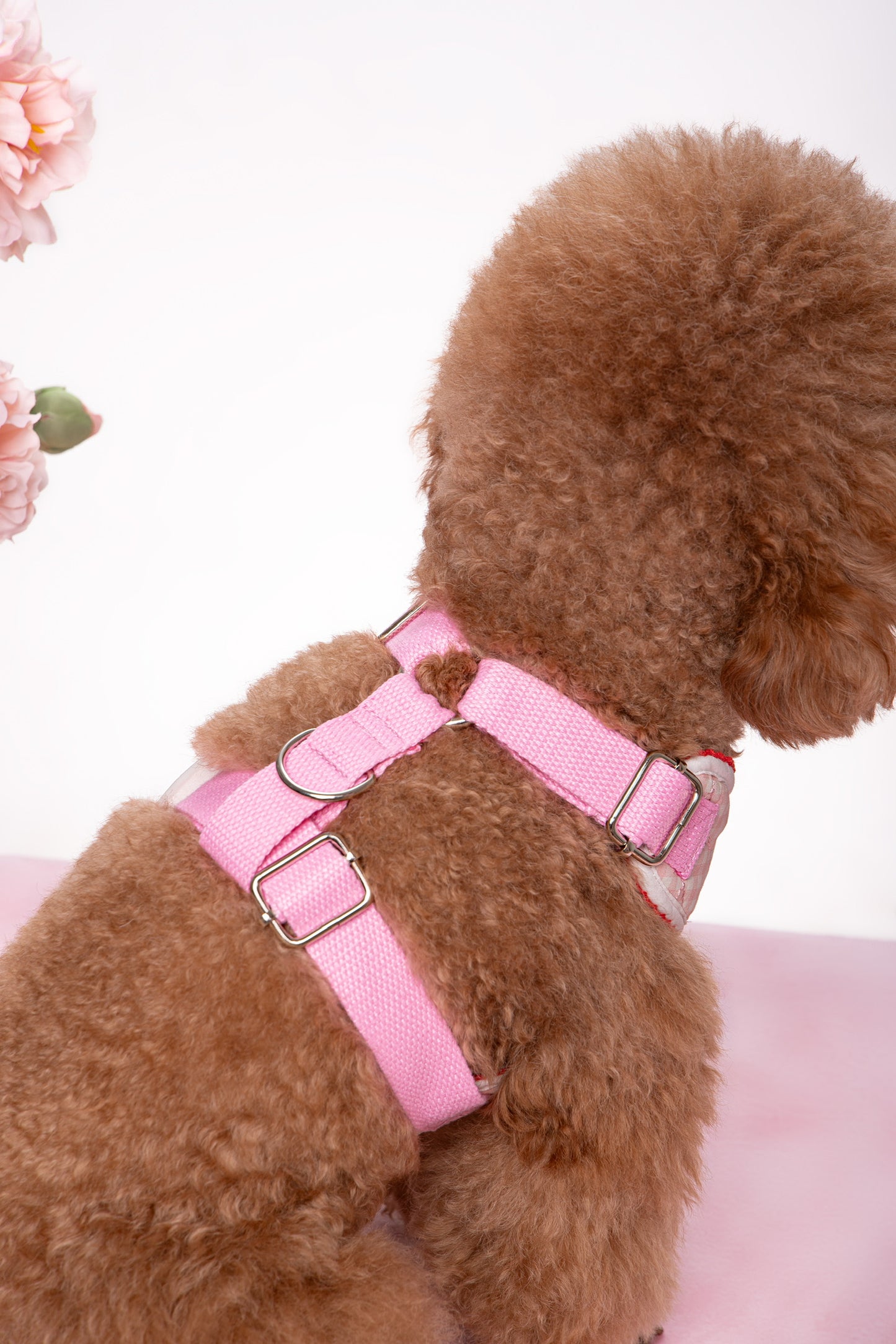 Quilted Gingham Heart Pink Adjustable Neck HARNESS