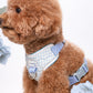 Quilted Gingham Heart Blue Adjustable Neck HARNESS